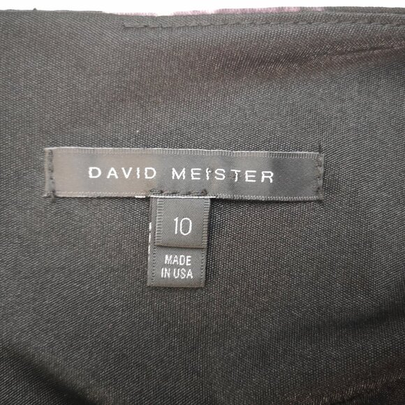 David Meister Ladies Size 10 Purple Cream & Black V-neck Snakeskin Print Dress - Picture 3 of 10